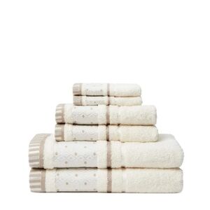 Balio 100% Turkish Cotton Bath Towel 6 Piece Set Creme